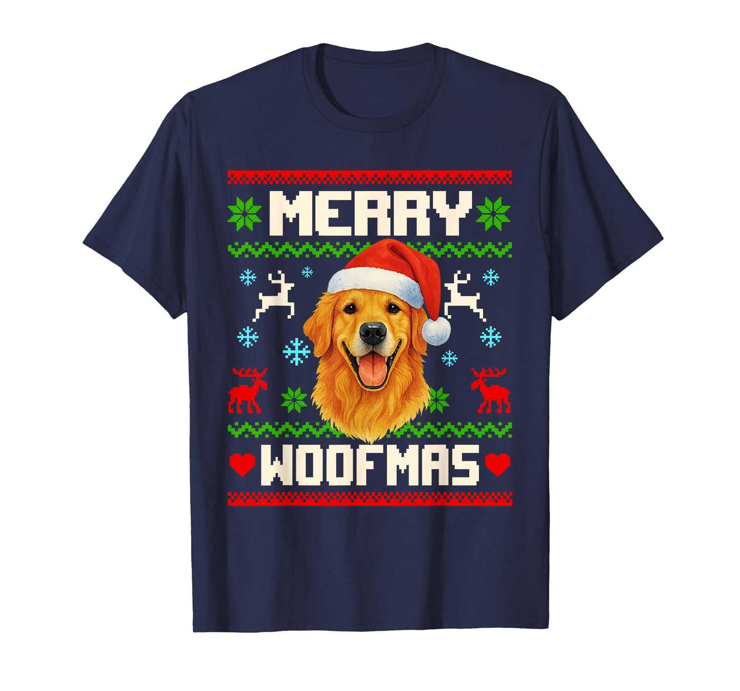 Golden Retriever Dog Christmas Ugly Sweater Dog Lover Xmas T-Shirt