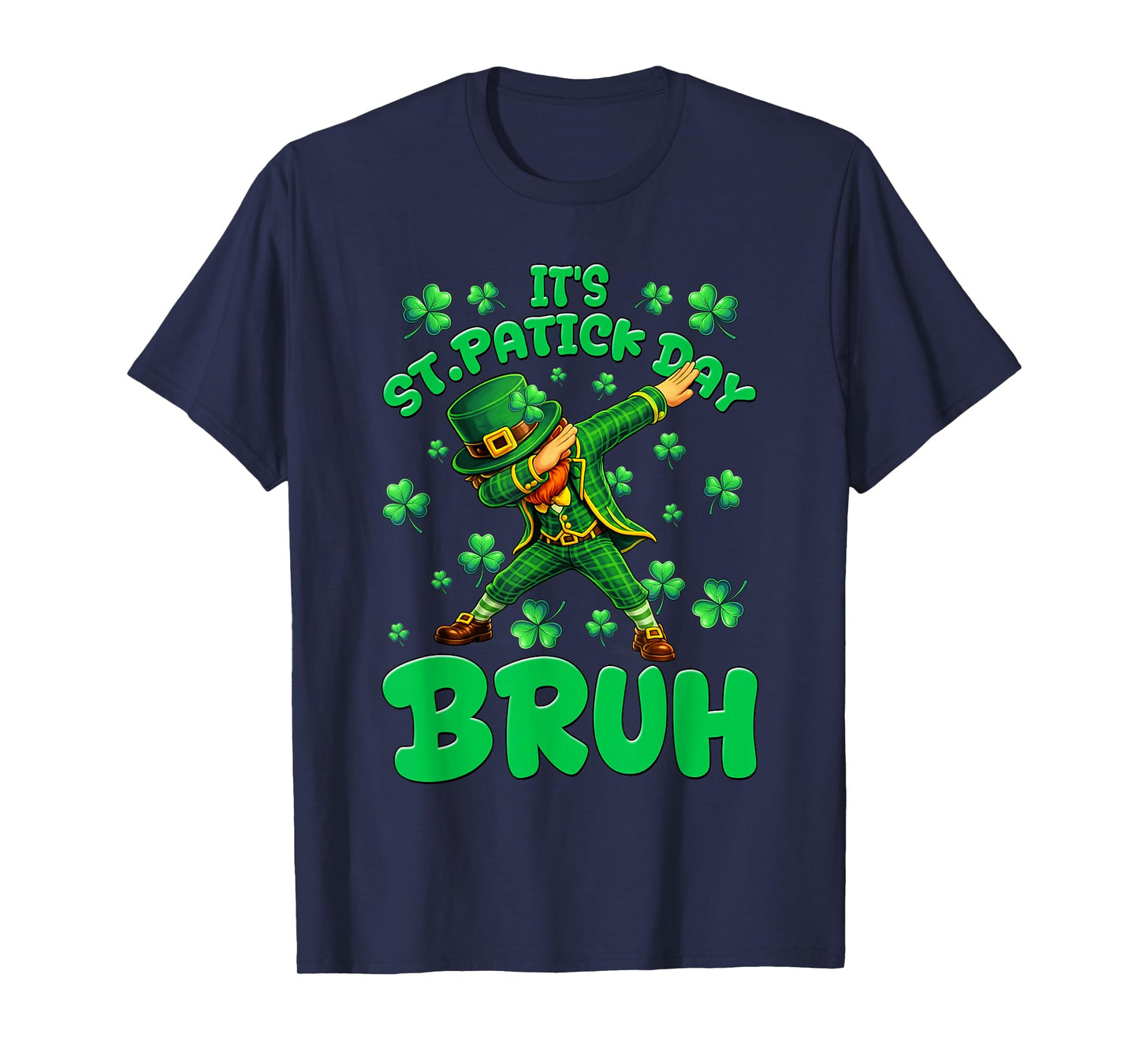 Funny St Patricks Day Leprechaun Bruh Saint Paddys Boys Kids T-Shirt