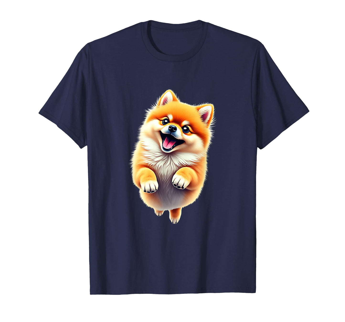 Pomeranian Dog Lovers Jumping Design Cute Funny Pomeranian T-Shirt