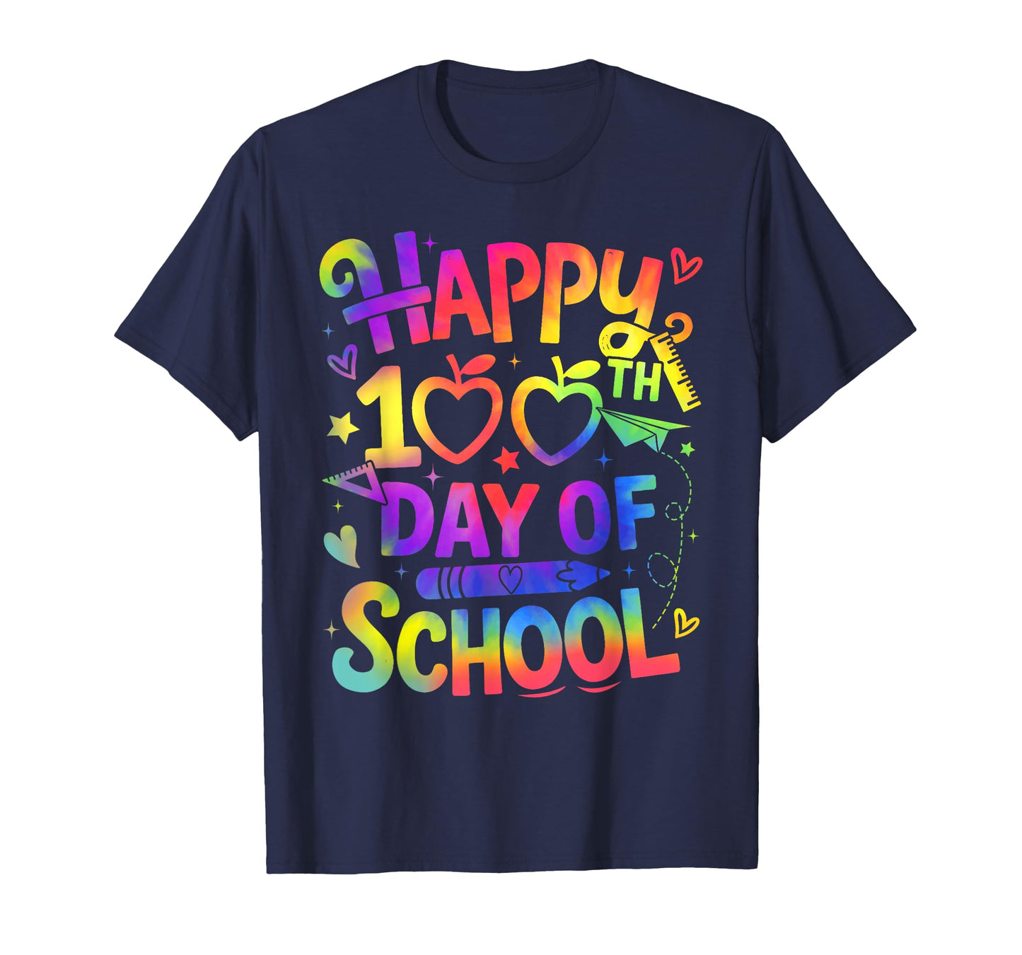 Happy 100th Day of School Teacher Tie Dye Men Women Kid T-Shirt