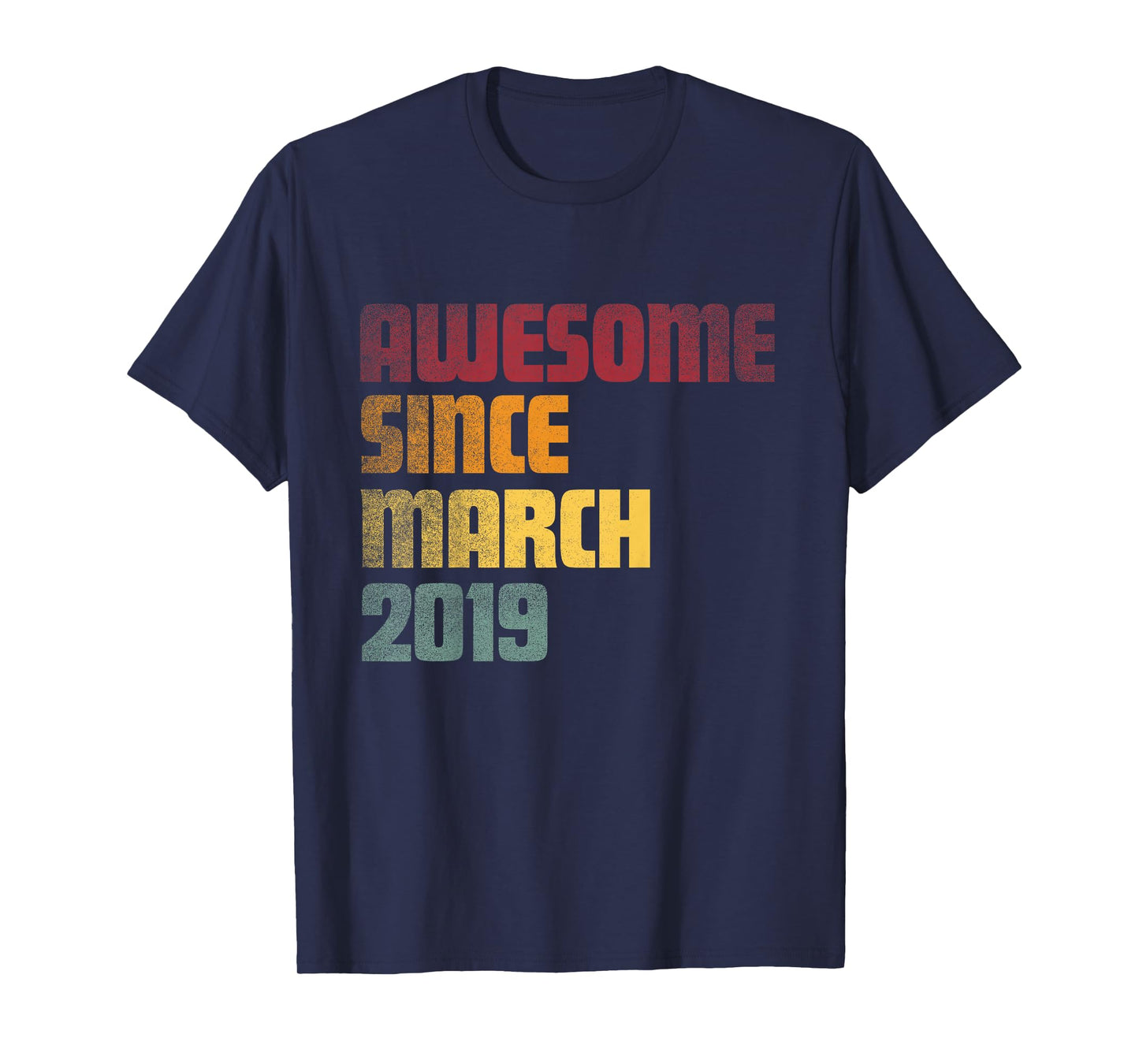 Awesome Since March 2019 7th Birthday - Vintage T-Shirt