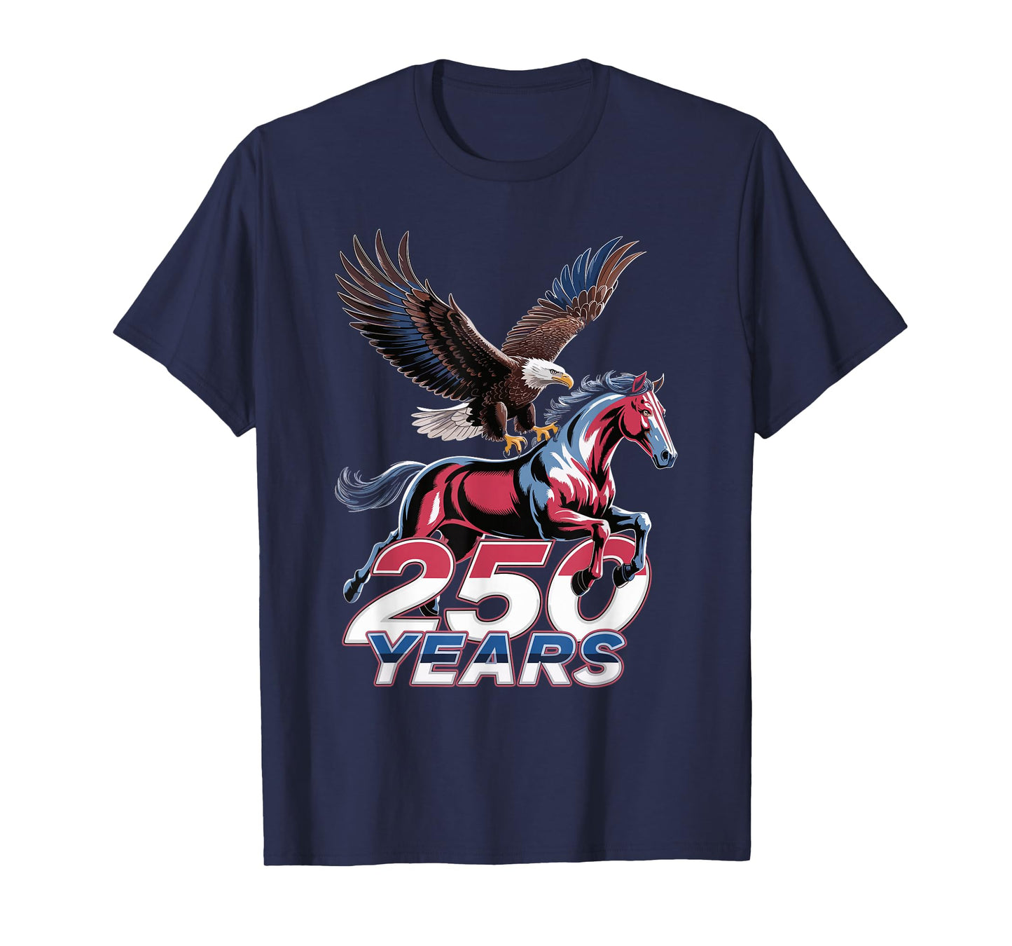 USA 250th Anniversary Bald Eagle & Clydesdale Horse T-Shirt