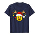Christmas Building Bricks Head with Santa Hat Antlers Lights T-Shirt