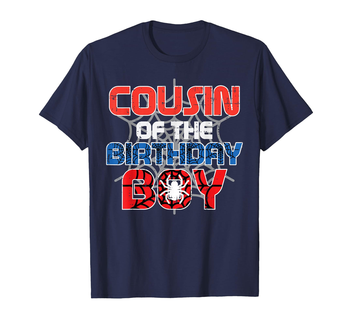 Cousin of Birthday Boy Spider Family Bday Party Boys Kids T-Shirt