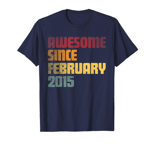 Awesome Since February 2015 11th Birthday - Vintage T-Shirt