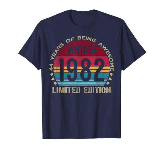 44 Year Old Gifts Vintage 1982 Limited Edition 44th Birthday T-Shirt