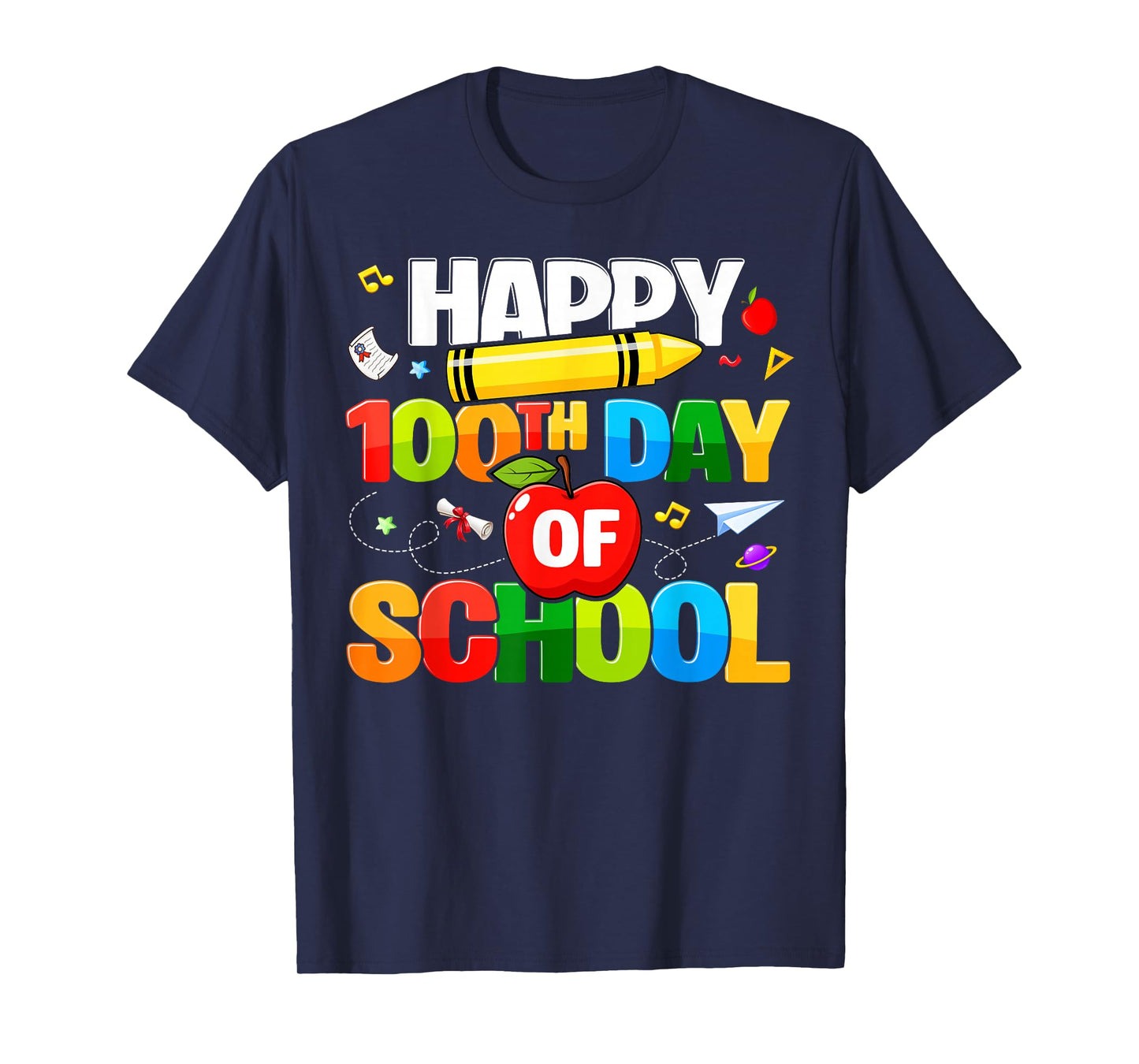 100th Day of School Shirt for Teachers Kids Happy 100 Days T-Shirt