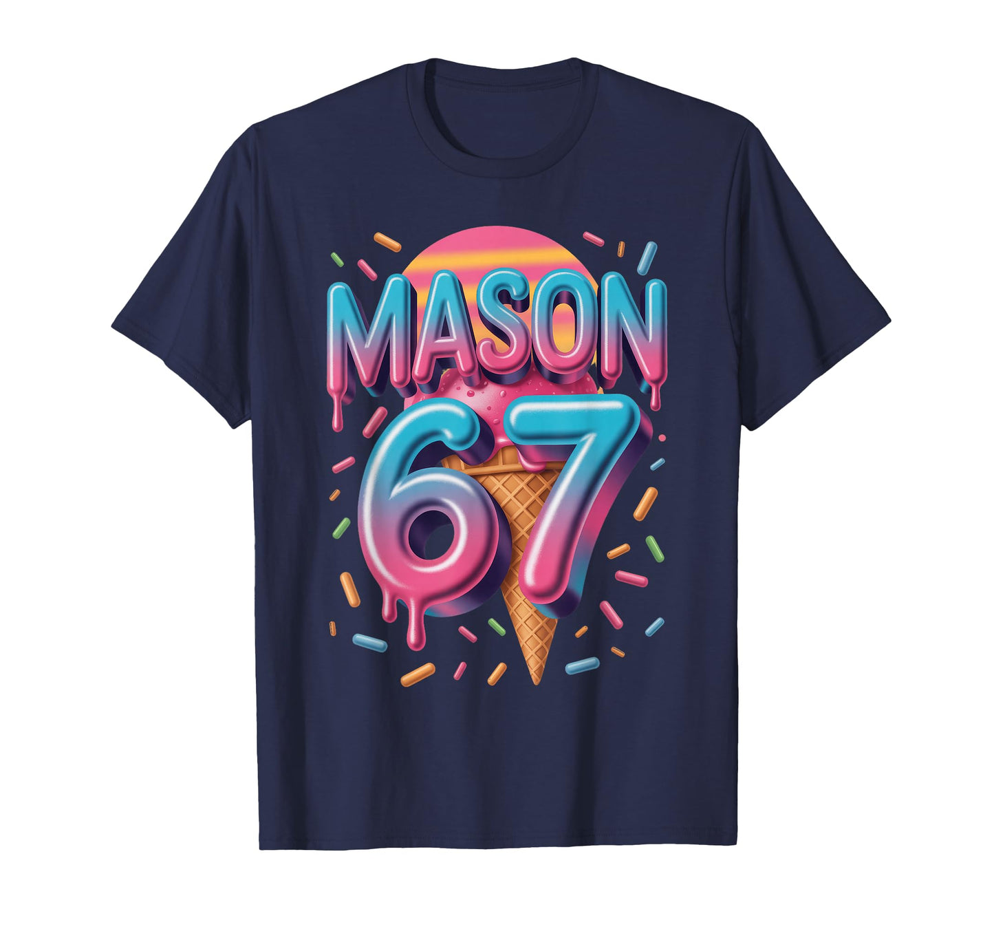 Mason 67 Meme Ice Cream Baseball Drip T-Shirt