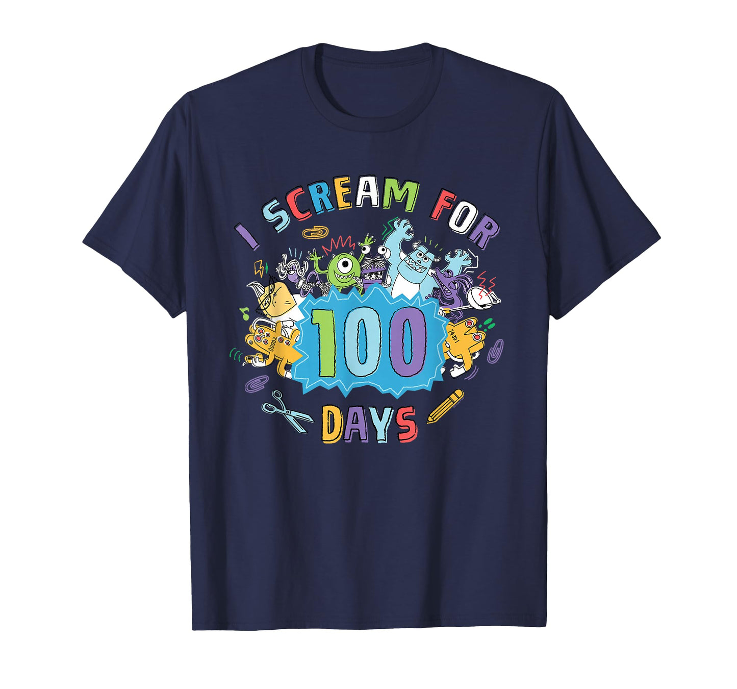 Disney & Pixar's Monsters, Inc. I Scream for 100 Days School T-Shirt