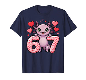 Cute 67 Heart Axolotl Love T-Shirt