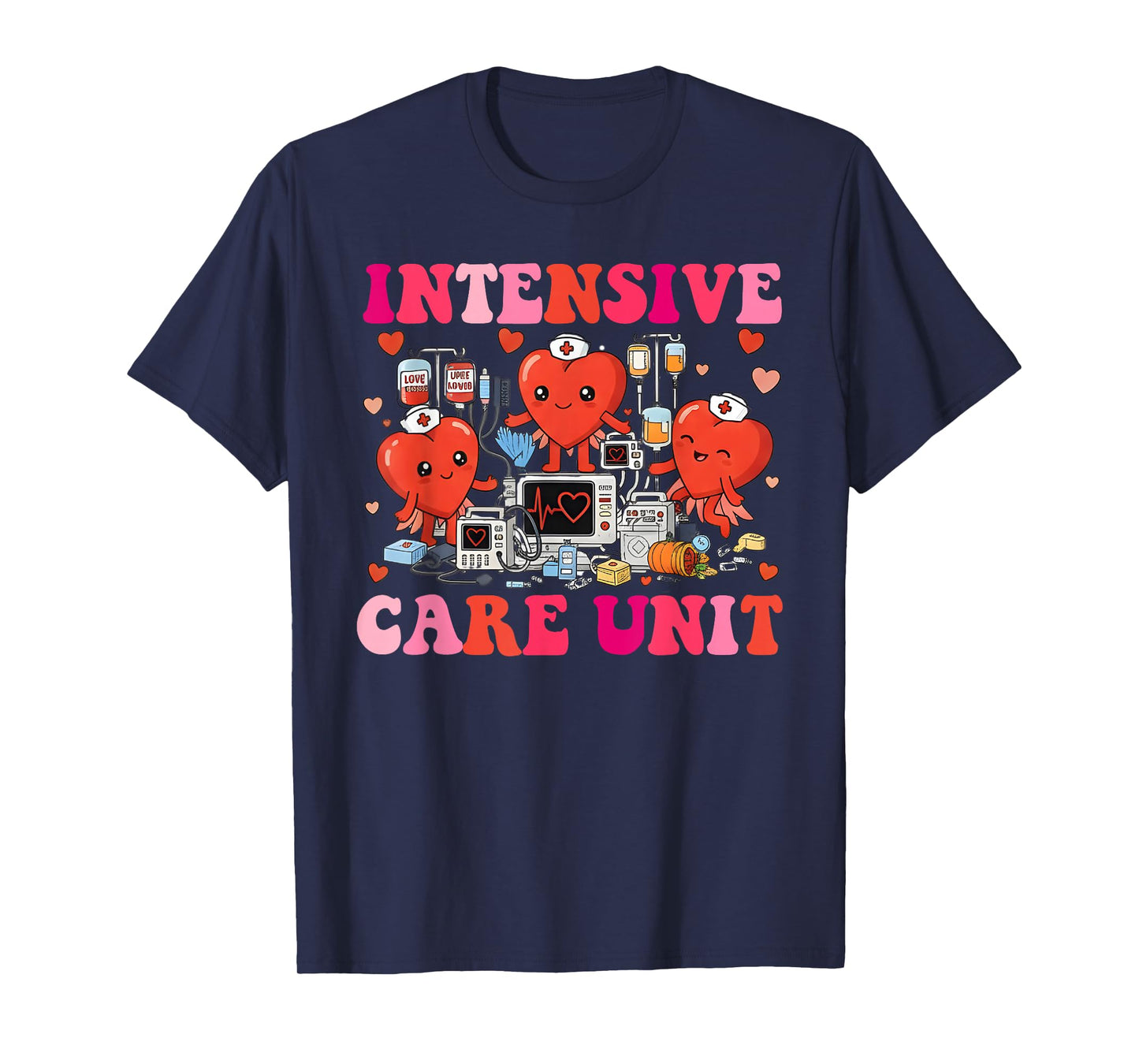 Valentines Day Nurse Intensive Care Unit ICU Nurse T-Shirt
