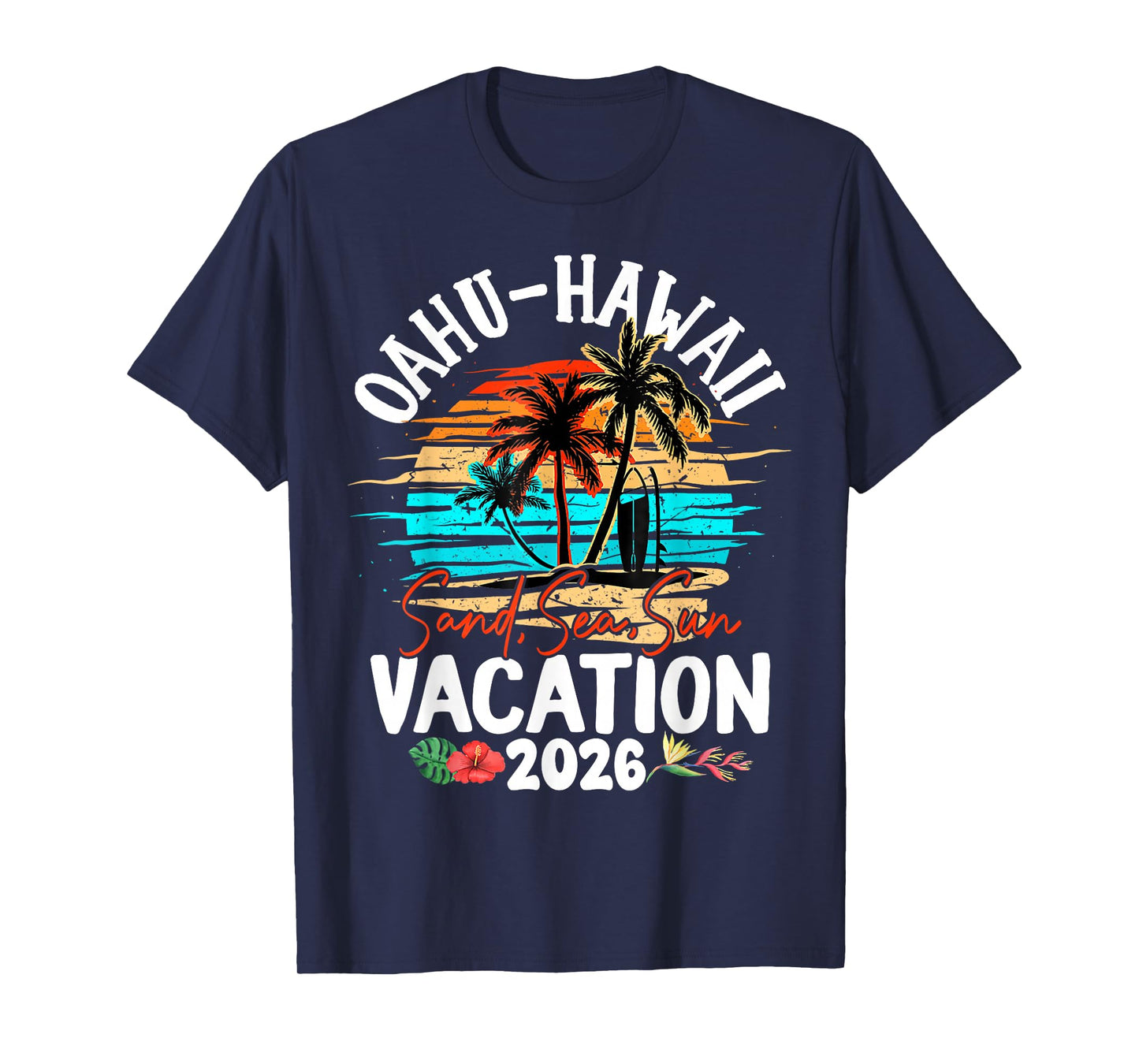 Oahu Hawaii 2026 Vacation Beach Matching Family Group T-Shirt