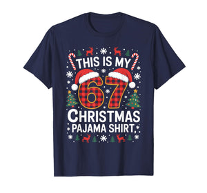 67 Christmas Pajama Shirt Funny Six Seven Meme Brainrot T-Shirt