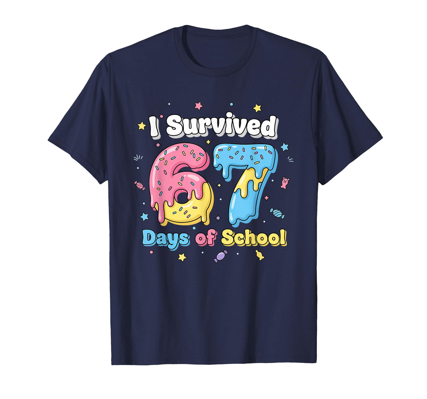 Funny 67 Meme Teachers Students I Survived 67 Days of School T-Shirt