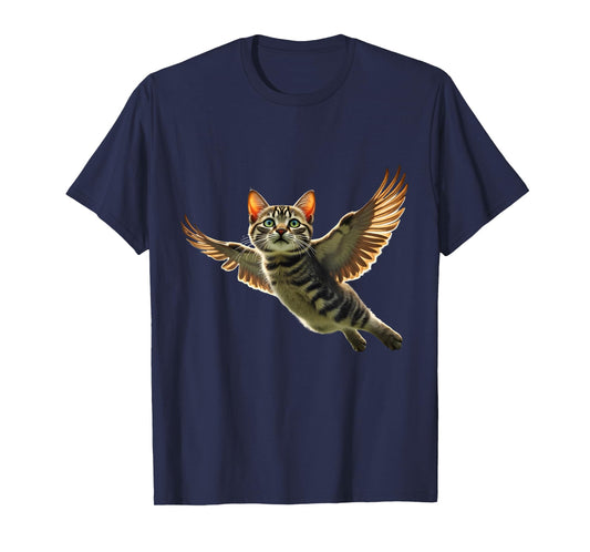Flying Angel Cat Cute Fantasy Sky Cat Meme Gift Men Women T-Shirt