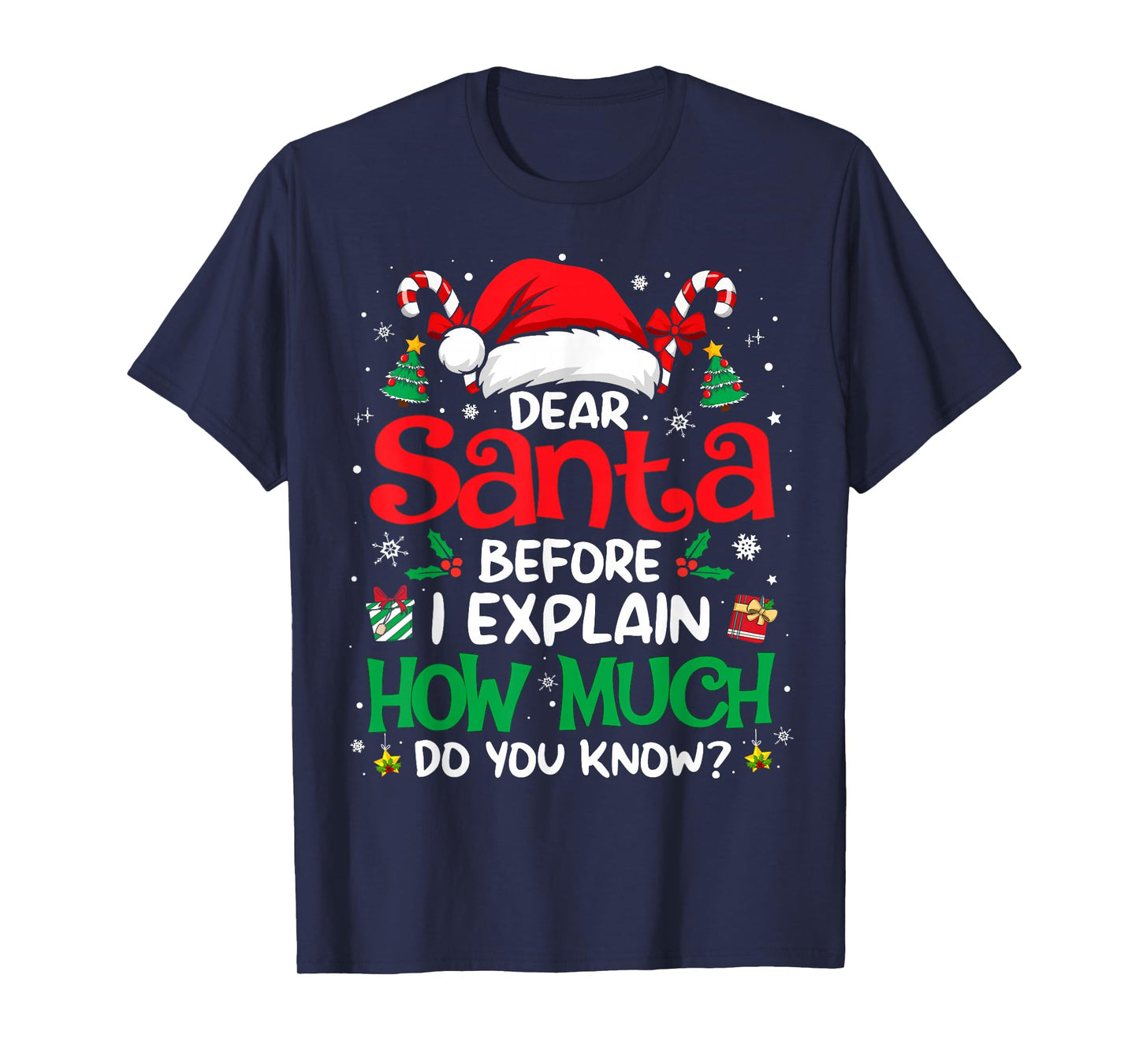 Dear Santa I Can Explain Funny Christmas Men Women Kids T-Shirt