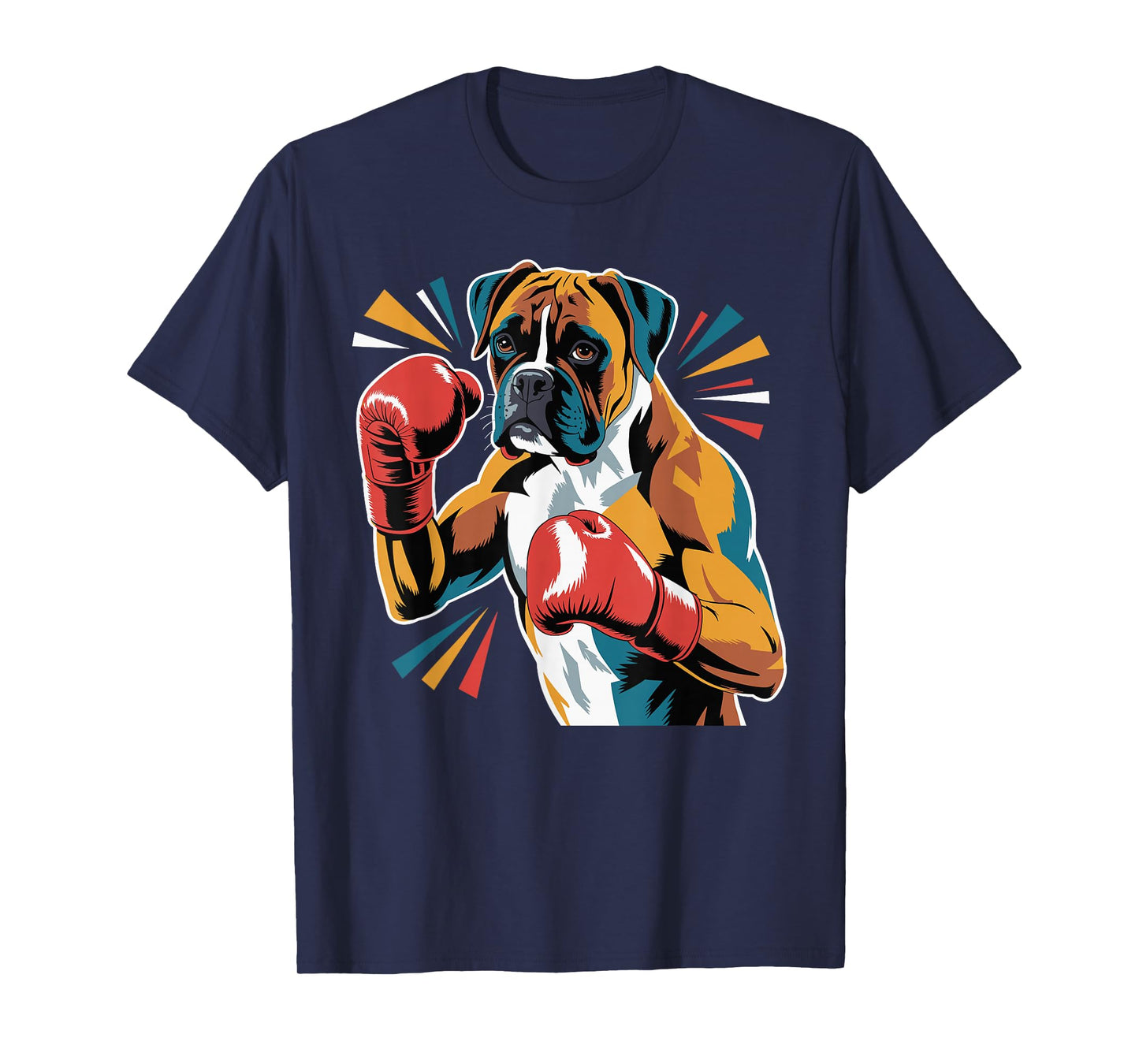 Colorful Funny Boxing Dog Lovers Kickboxing Boxer Training T-Shirt
