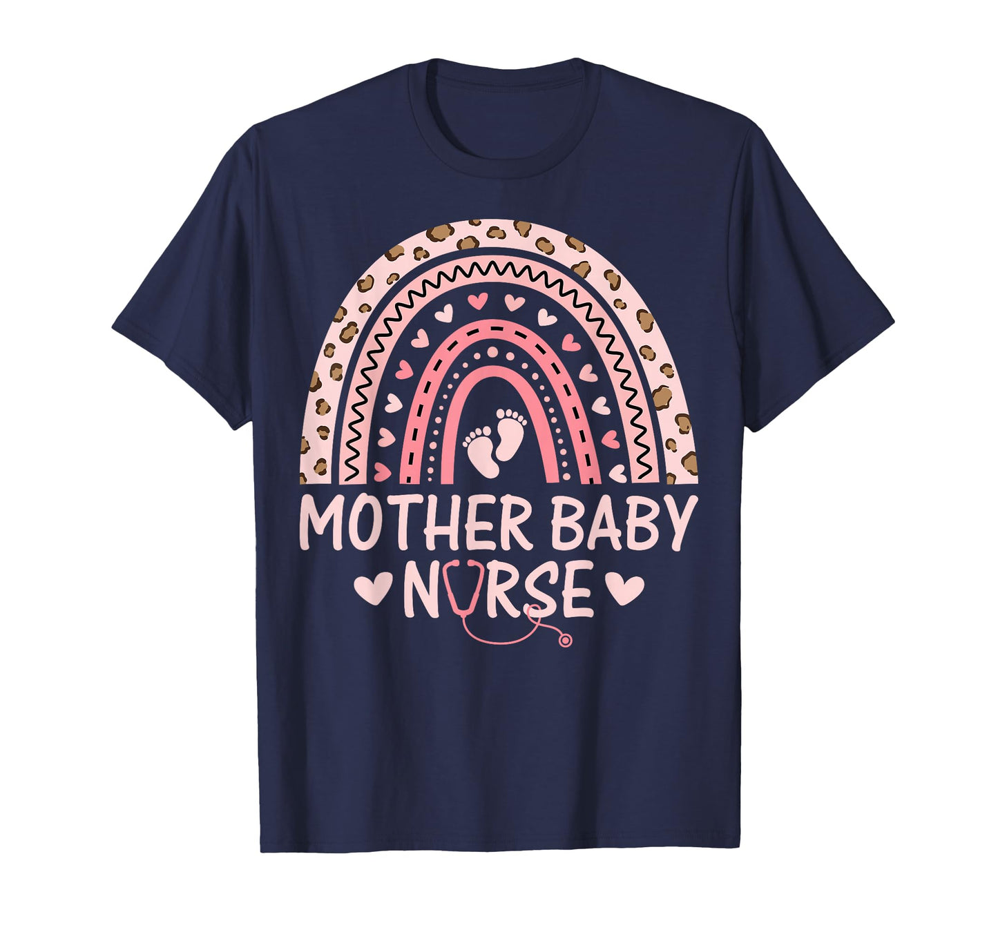 Mother Baby Nurse - Boho Rainbow Postpartum Nurse T-Shirt