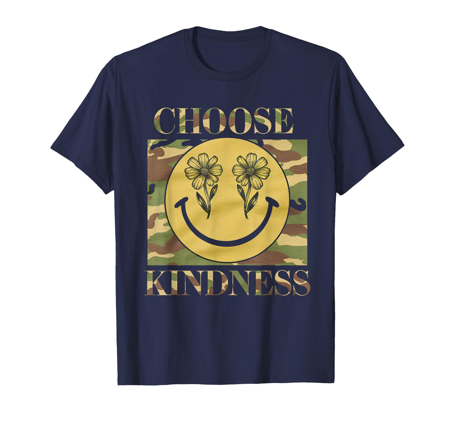 Choose Kindness Tshirt Retro Camo Camouflage Kind Kids Boys T-Shirt