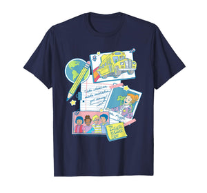 The Magic School Bus Classroom Items Collage Retro Cartoon T-Shirt