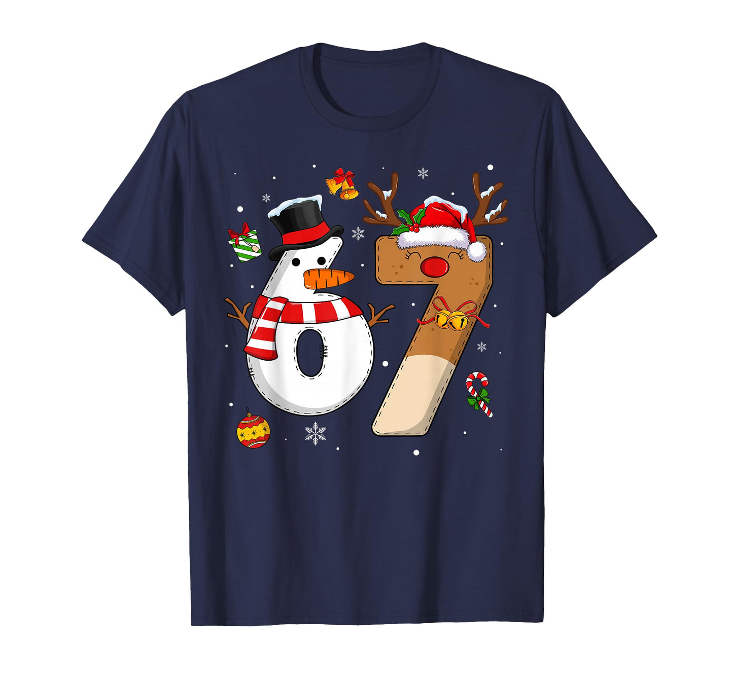 67 Six Seven Funny Christmas Shirts Boys Girls Kids 6 7 Meme T-Shirt