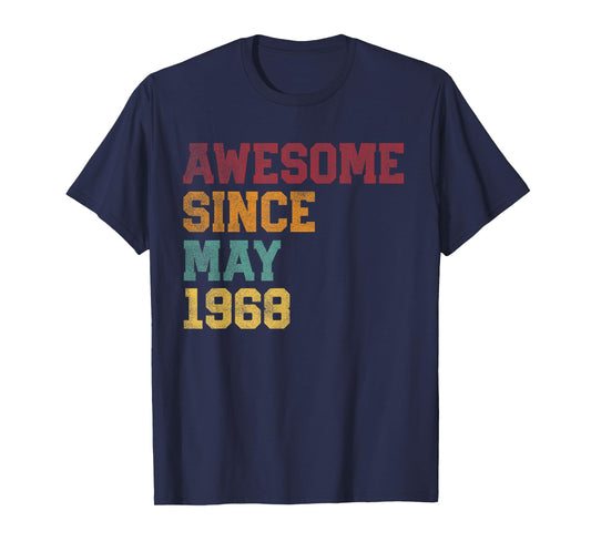 Awesome Since May 1968 58th Birthday 58 Years Old - Retro T-Shirt