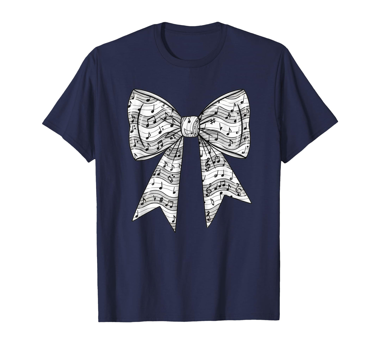Coquette Bow Music Teacher Pianist Note Sheet Women Girl T-Shirt