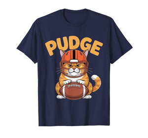 Pudge Grumpy Football Cat T-Shirt