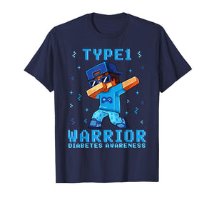 T1D Warrior Type 1 Diabetes Awareness Boys Kids Gamer T-Shirt