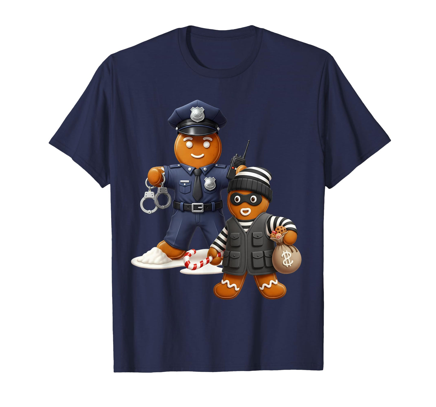 Christmas Police Officer Gingerbread Fun T-Shirt