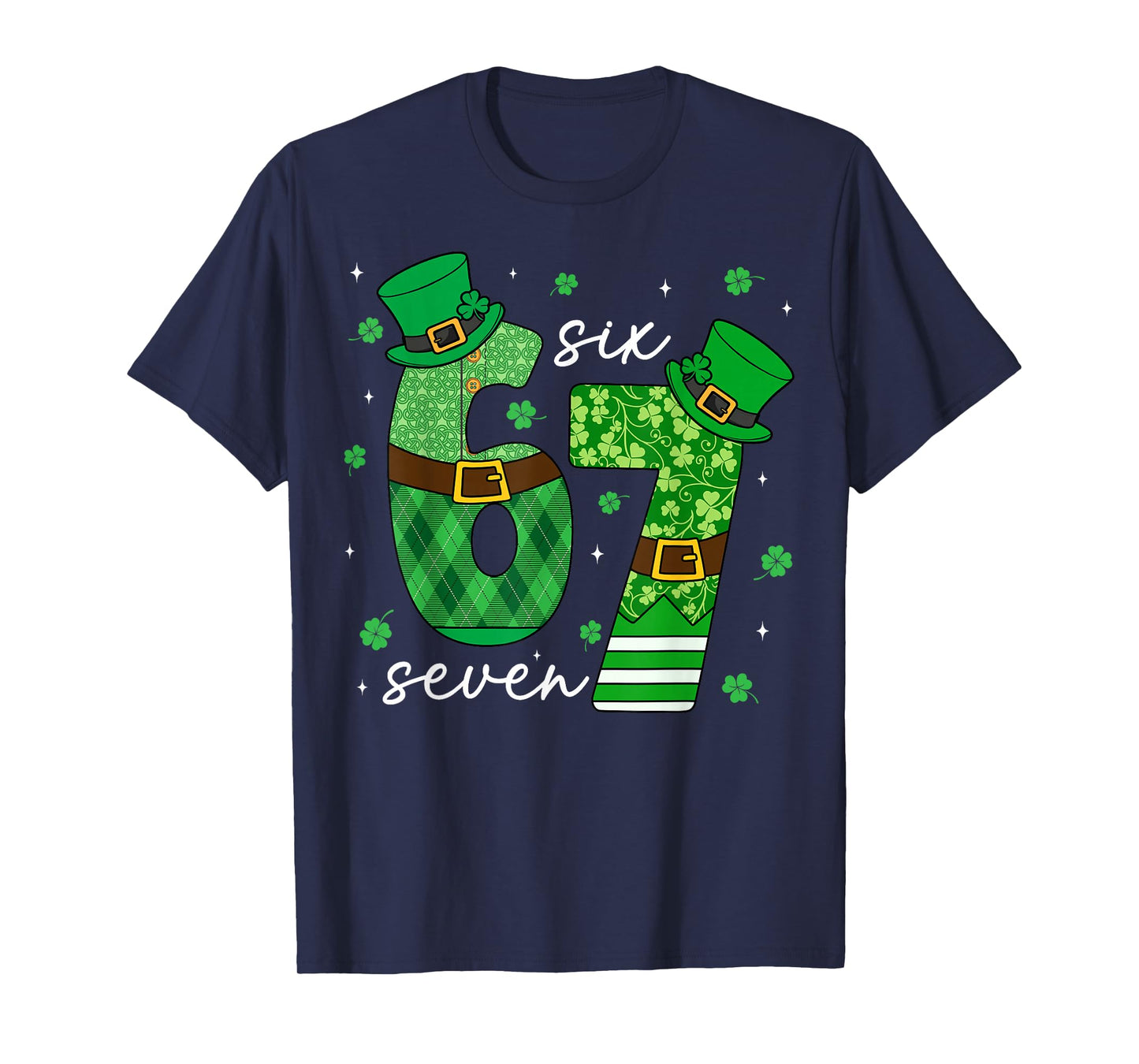 Funny Six Seven St Patricks Day Shirts Kids Boys 6 7 Meme T-Shirt