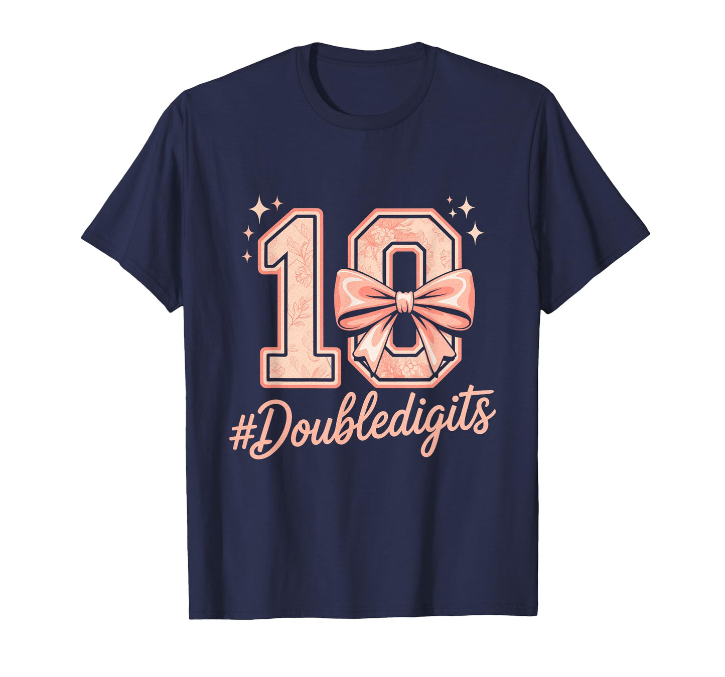 10th Birthday Girl Pink Coquette Bow 10 Year Old T-Shirt