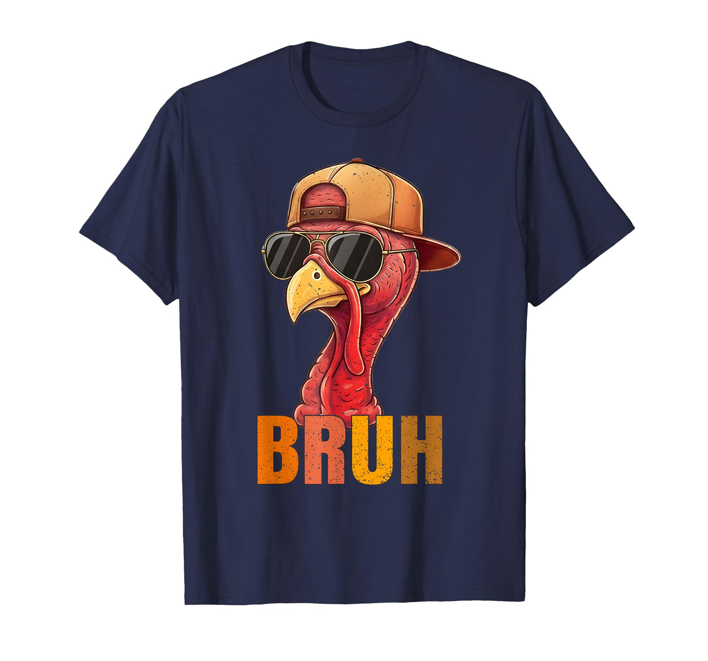 Bruh Funny Thanksgiving Turkey for Mens Boys Teens Kids T-Shirt