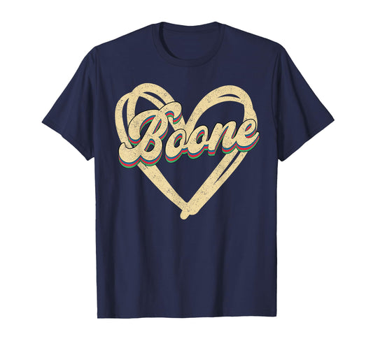 Boone Family Name I Love Boone Personalized Vintage T-Shirt