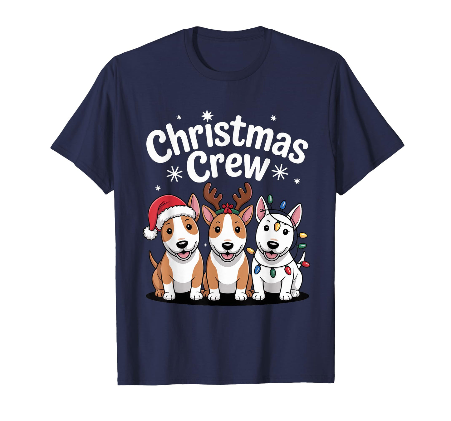 Christmas Crew Xmas Puppy Dog Funny Christmas Bull Terrier T-Shirt
