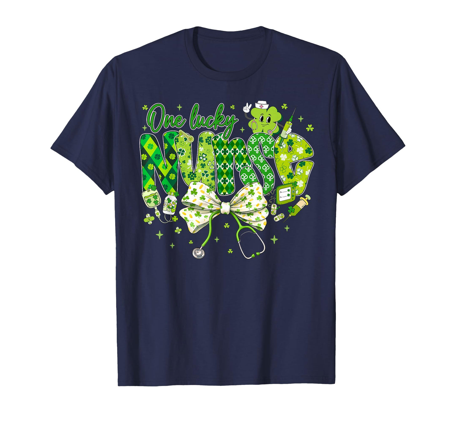 One Lucky Nurse St Patrick's Day Coquette Bow Shamrock Women T-Shirt
