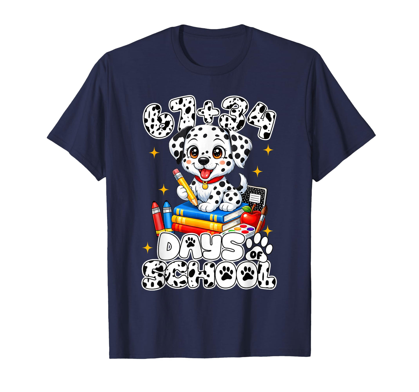 67+34 Days School 101 Days Cute Dog T-Shirt
