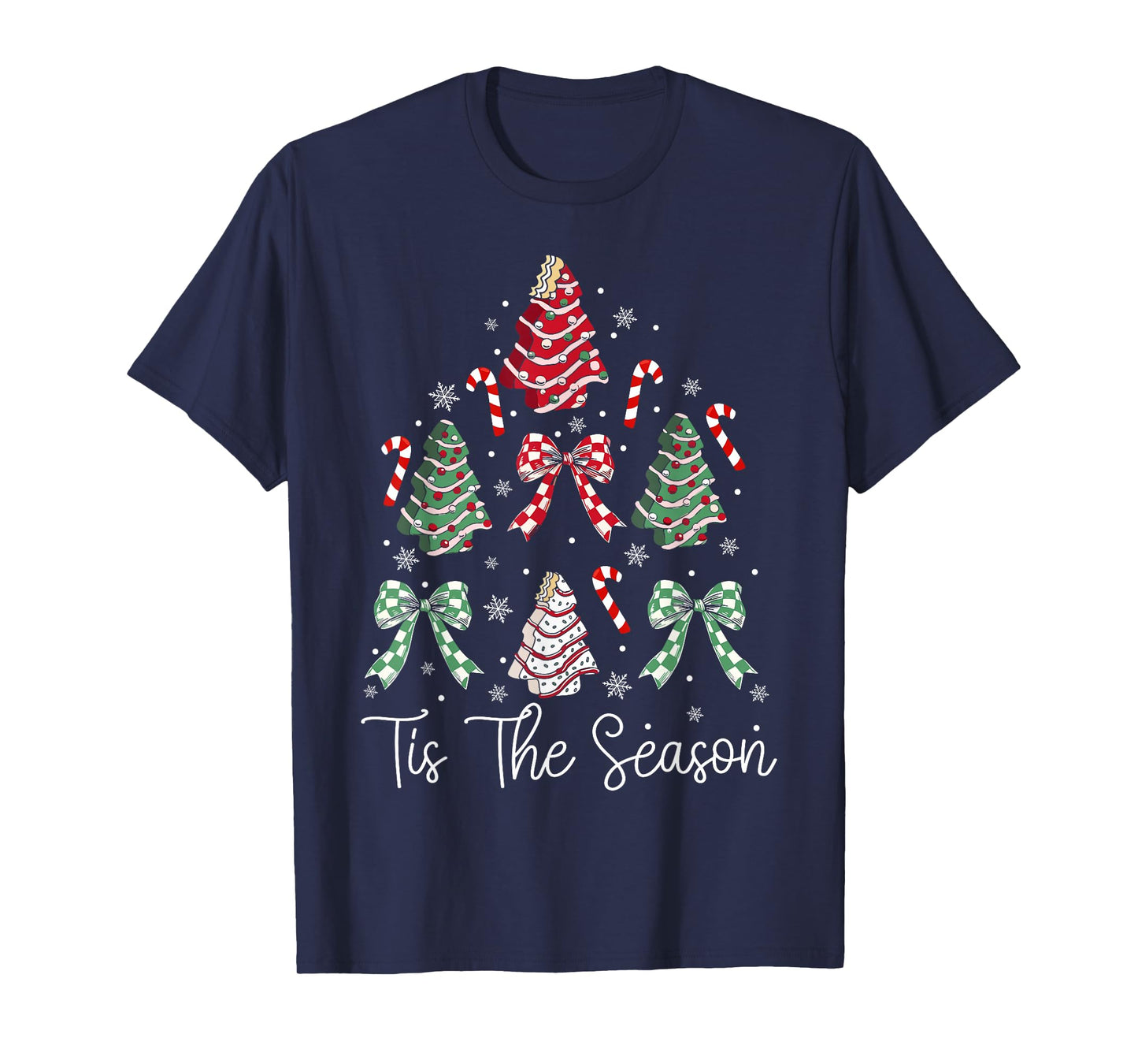 Funny Tis The Season Design Christmas Tree Cakes Debbie Xmas T-Shirt