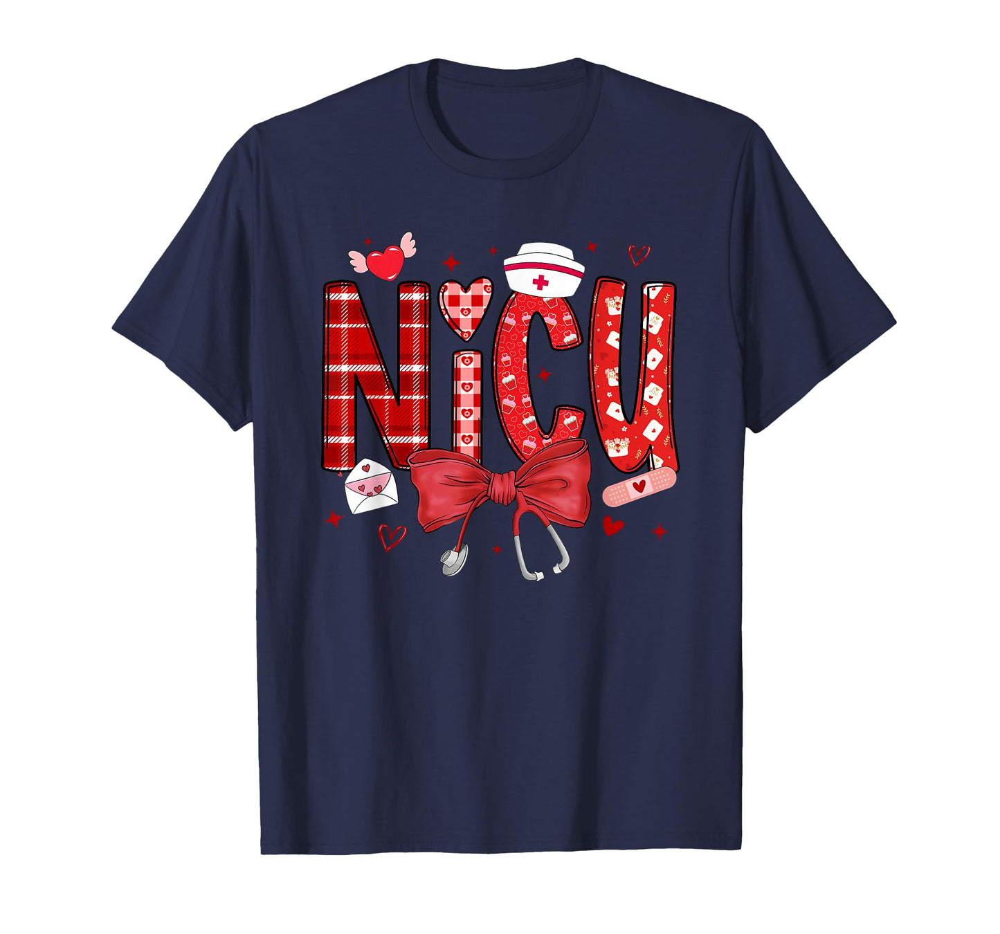 Valentines Day NICU Nurse Stethoscope Valentine Nursing T-Shirt