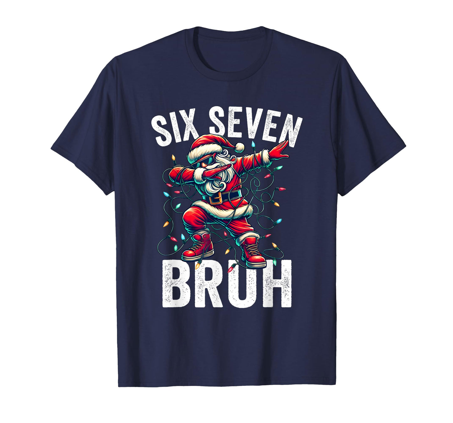 Bruh 67 Six Seven Santa Dabbing Christmas Meme Boys Kids T-Shirt