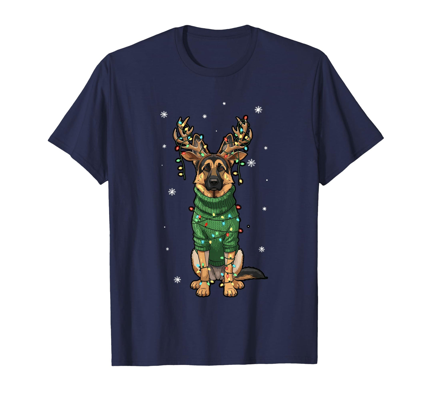 Dog Christmas Outfit, German Shepherd Reindeer Christmas T-Shirt