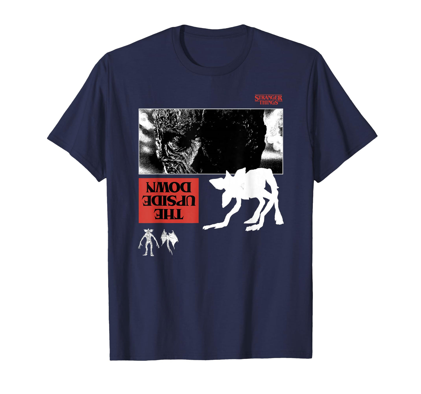 Stranger Things Demodog and Upside Down Red T-Shirt