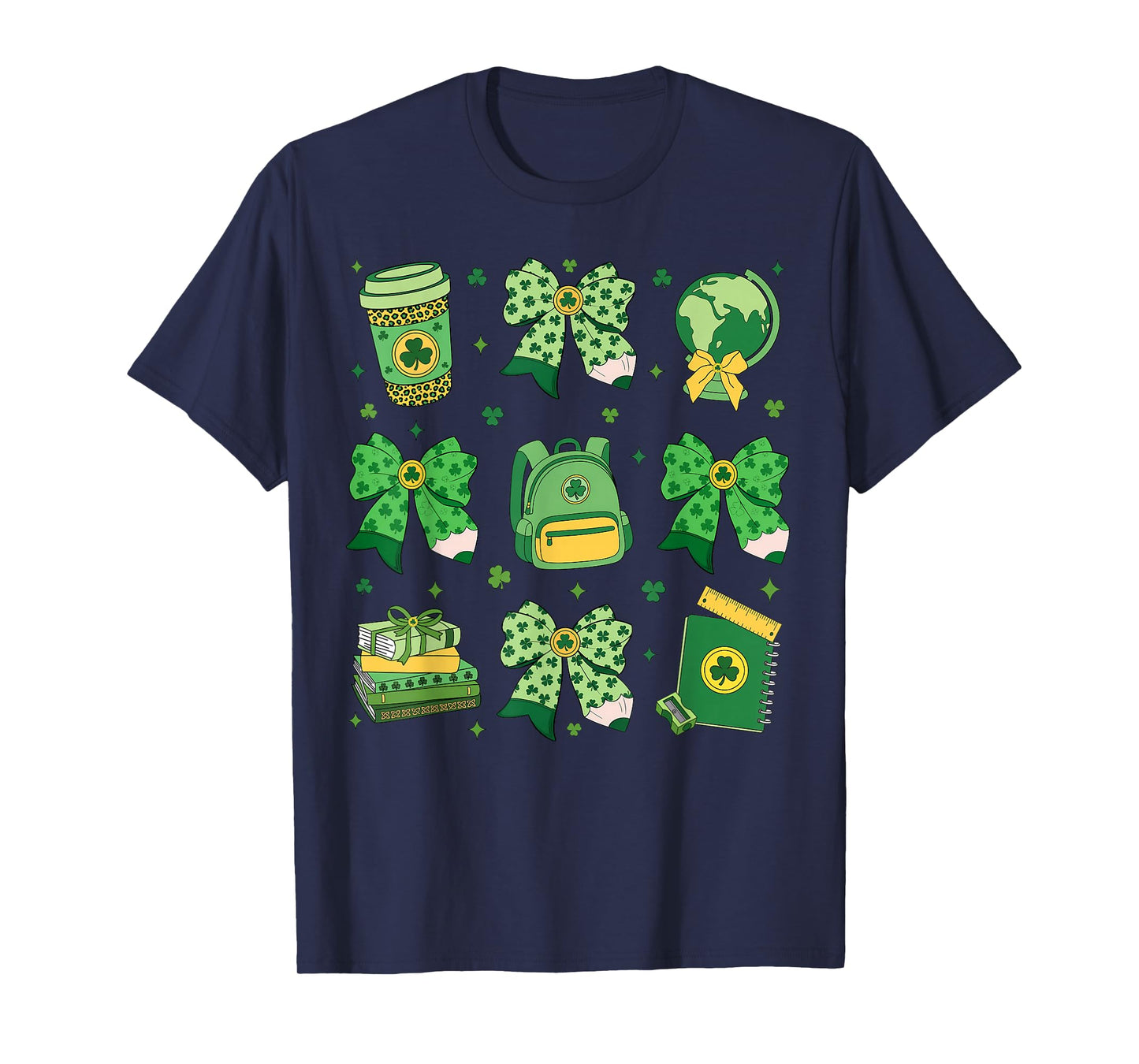 Shamrock Coquette Bow St Patrick's Day Lucky Teacher Kid T-Shirt