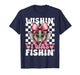 Wishin' I was Fishin' Crappie Fish Fishing Girl Coquette Bow T-Shirt