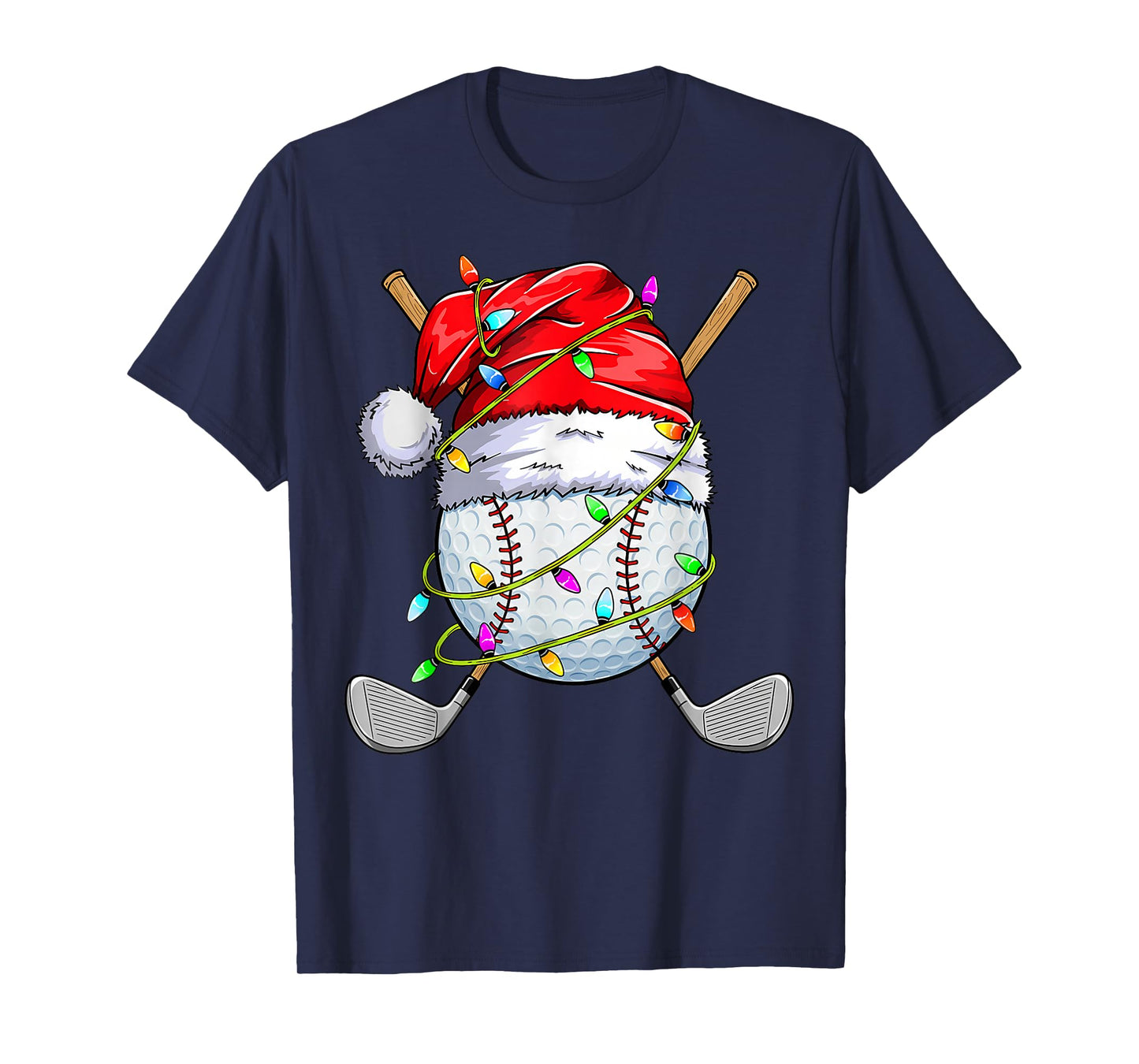 Christmas Golfball Playe Santa Golfer Xmas Funny Golfing Men T-Shirt