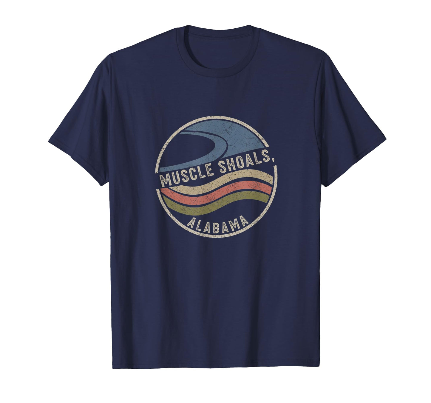 Retro Muscle Shoals Alabama Drawing Art Design T-Shirt