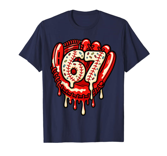 67 Ice Cream Drip Funny Six Seven Baseball T-Shirt