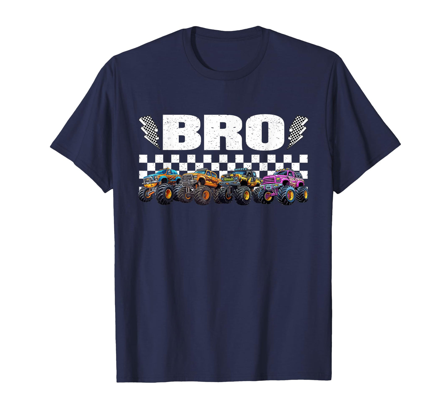 Bro Retro Monster Truck Family Crew Birthday Matching T-Shirt