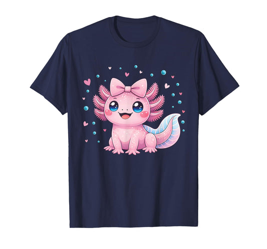 Kawaii Cute Axolotl Coquette Bow Women Girls Kids Axolotls T-Shirt