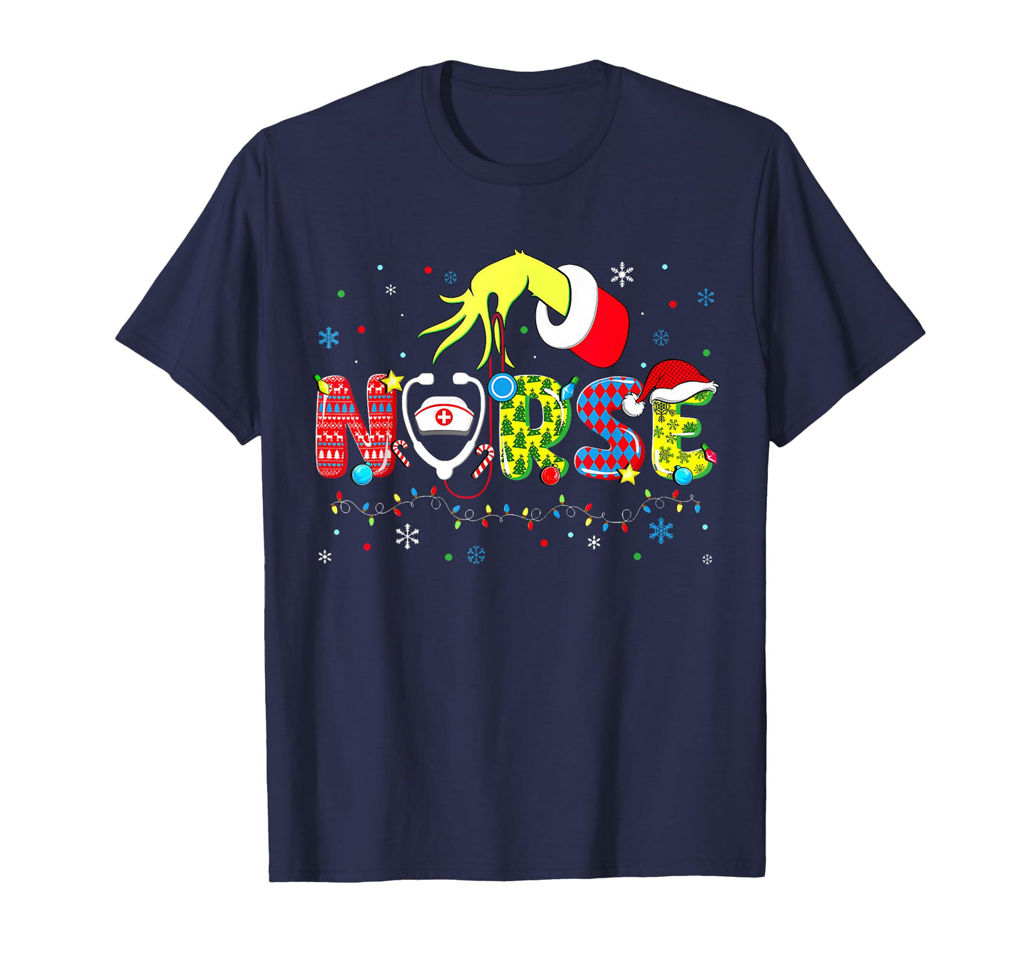 Funny Christmas Nurse Medical Christmas ICU nicu RN ER Nurse T-Shirt